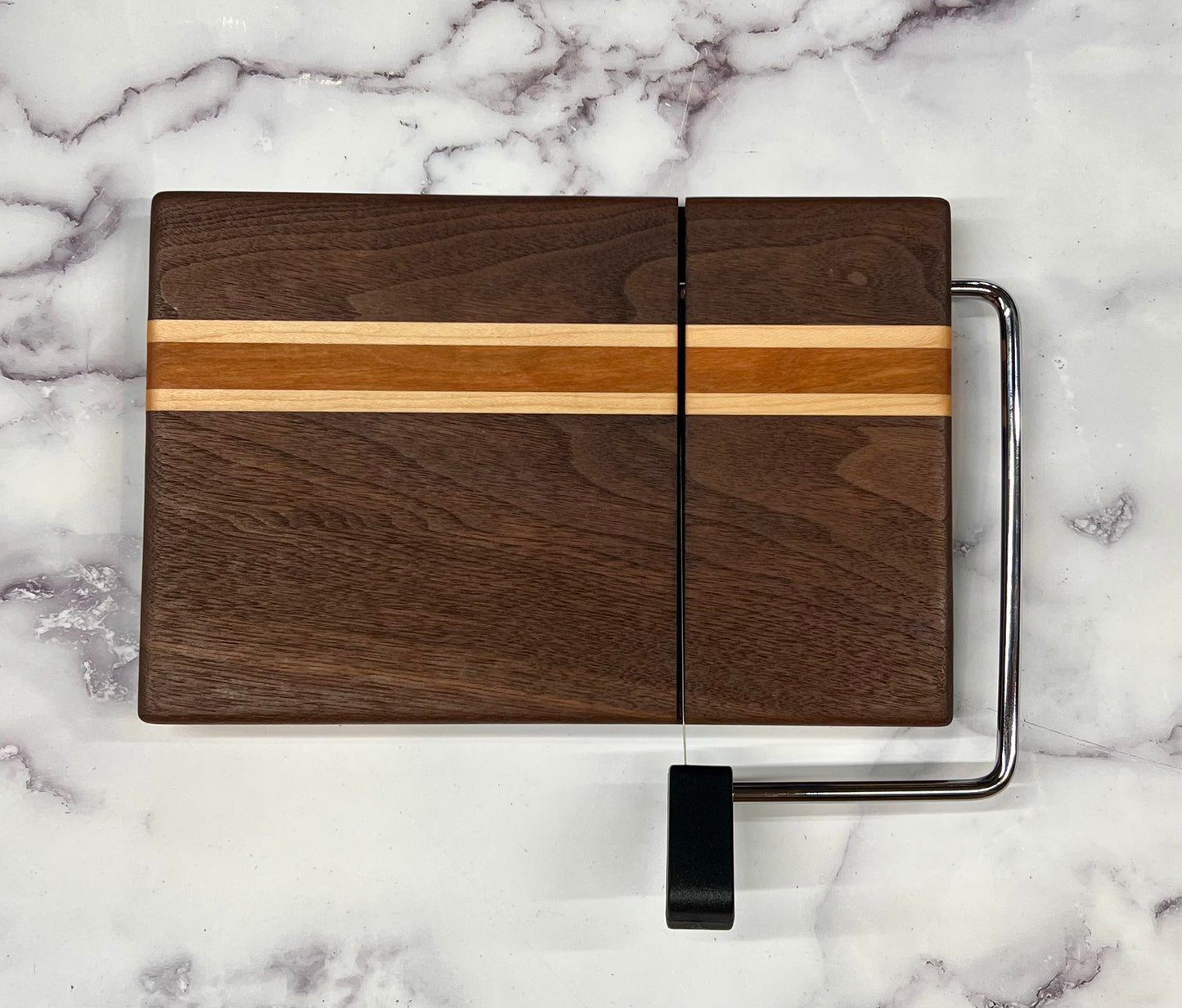 Handmade Wooden Cheese Board with Wire Slicer