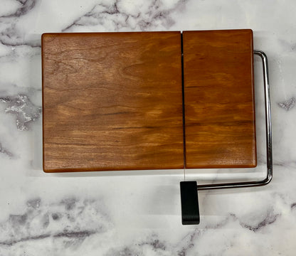 Handmade Wooden Cheese Board with Wire Slicer